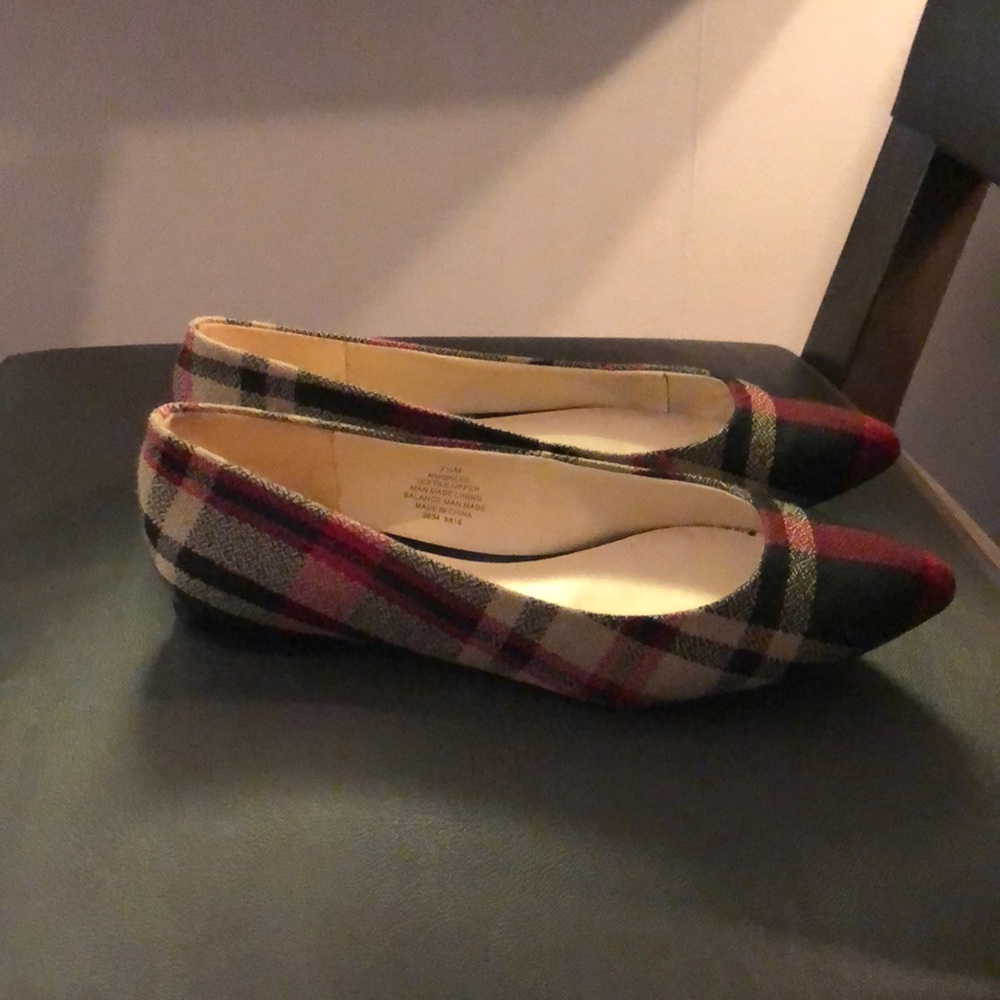 Nine West plaid flats